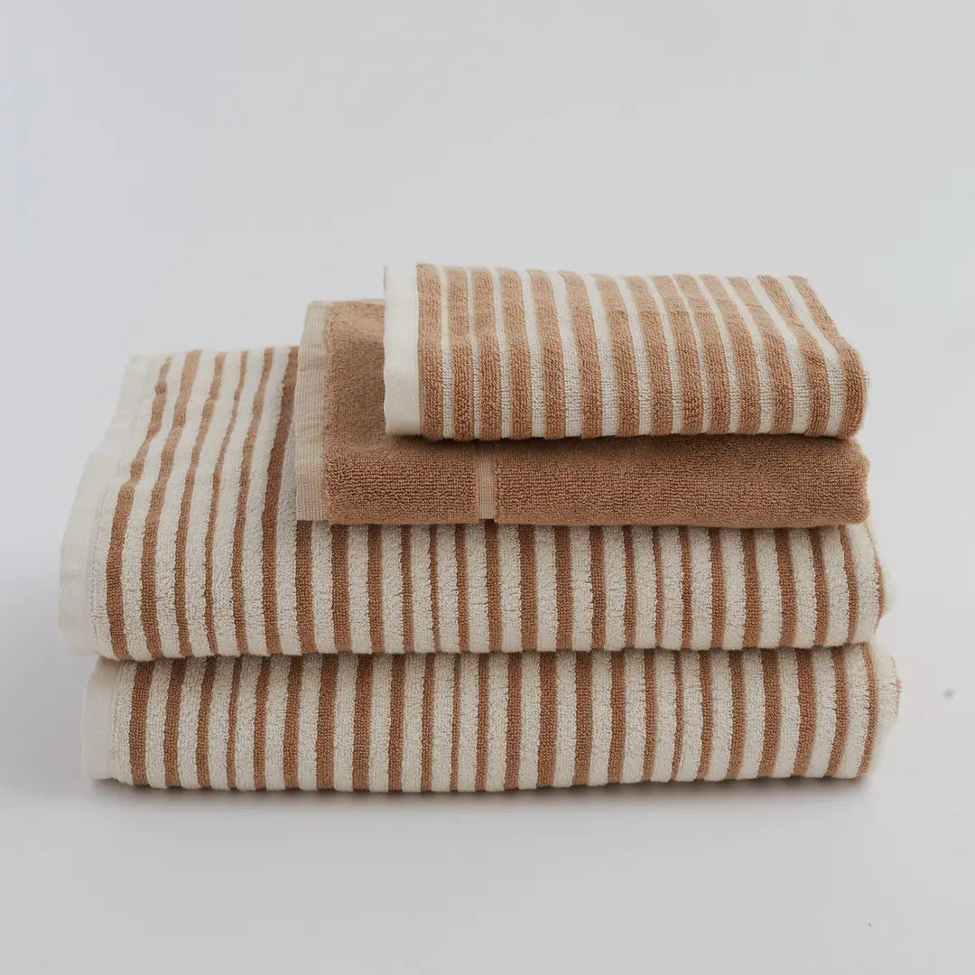 Salento Stripe Sundown Bathroom Set - Tan