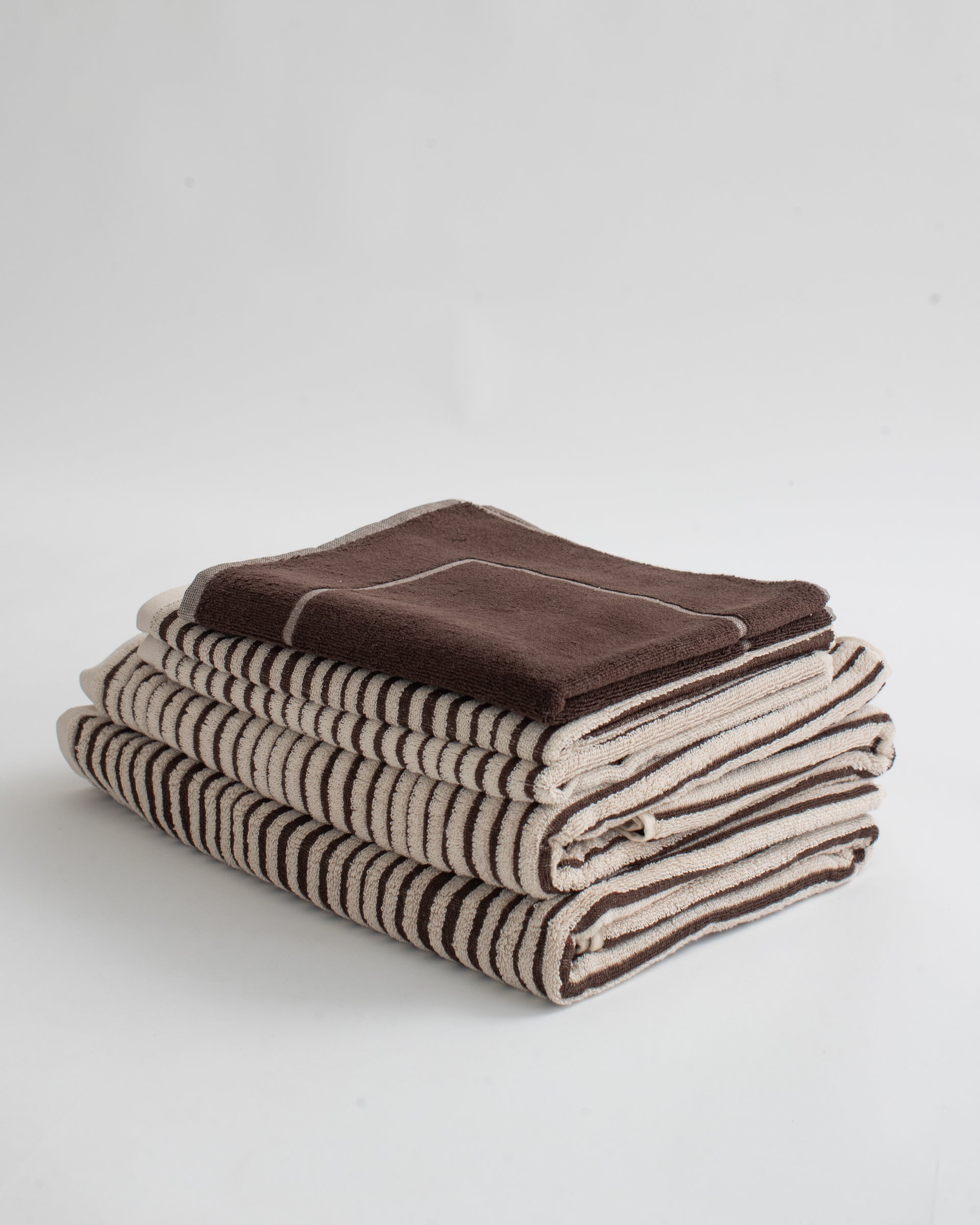 Salento Stripe Bath Sheet - Affogato