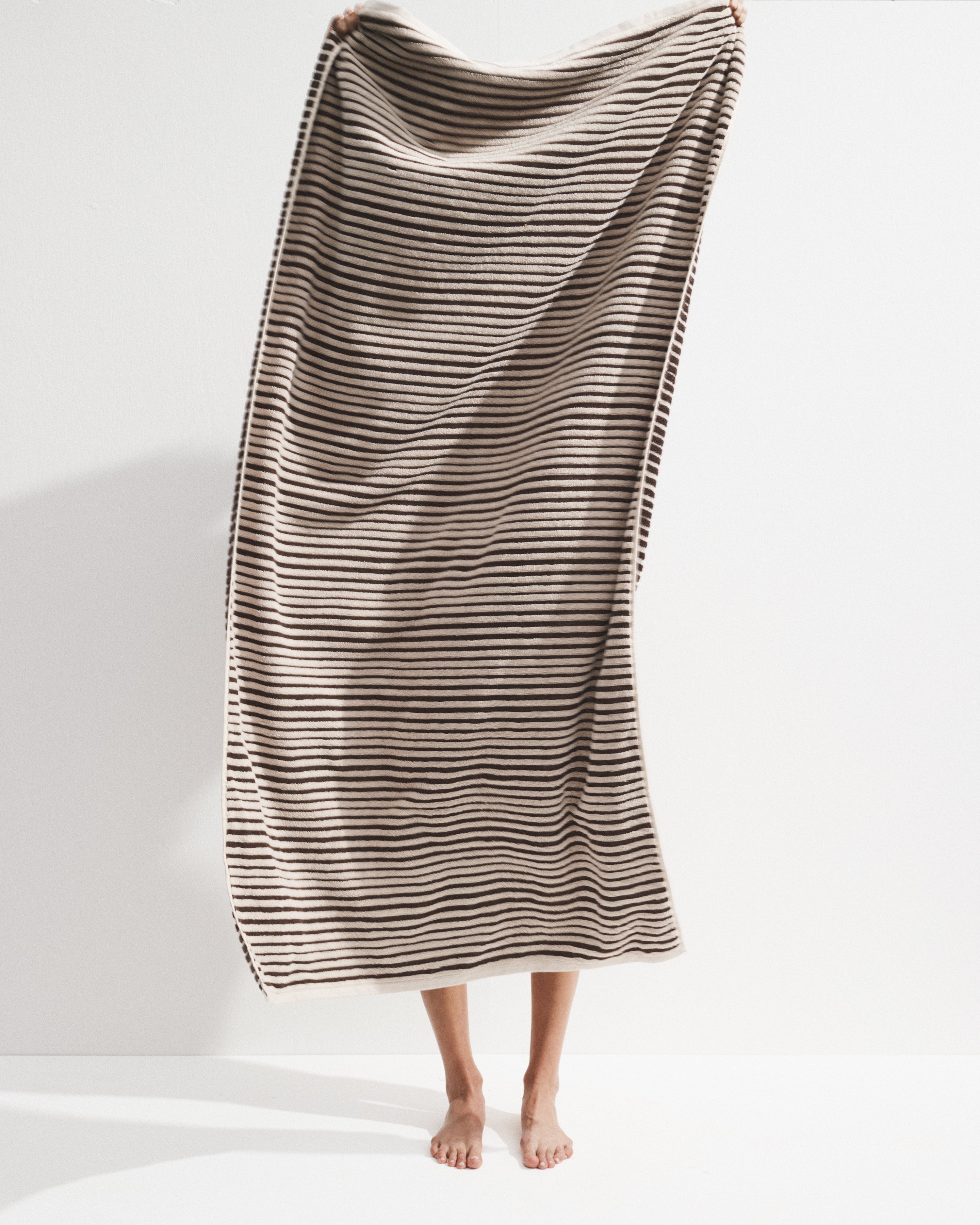Salento Stripe Bath Sheet - Affogato