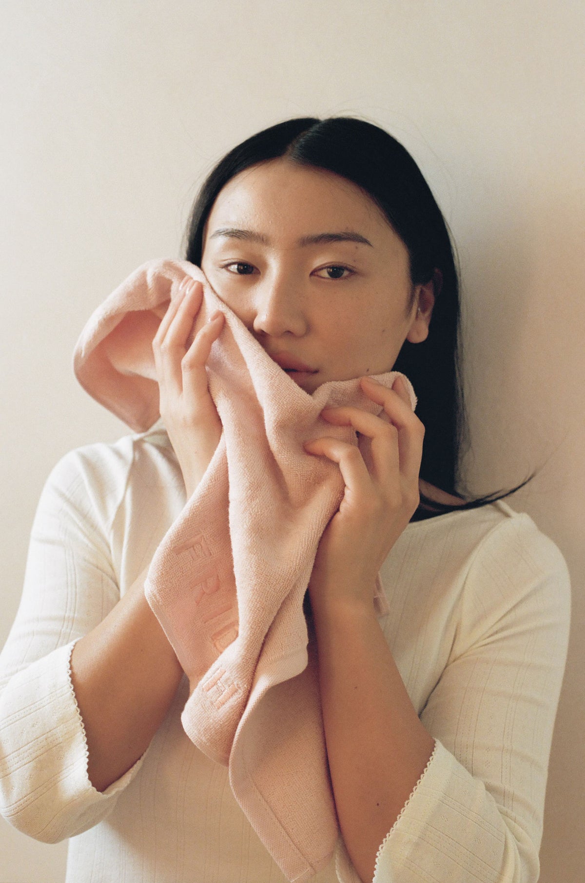The Barrier Towel pressed to the face