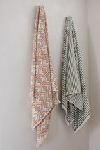 Salento Stripe Bath Sheet - Cactus