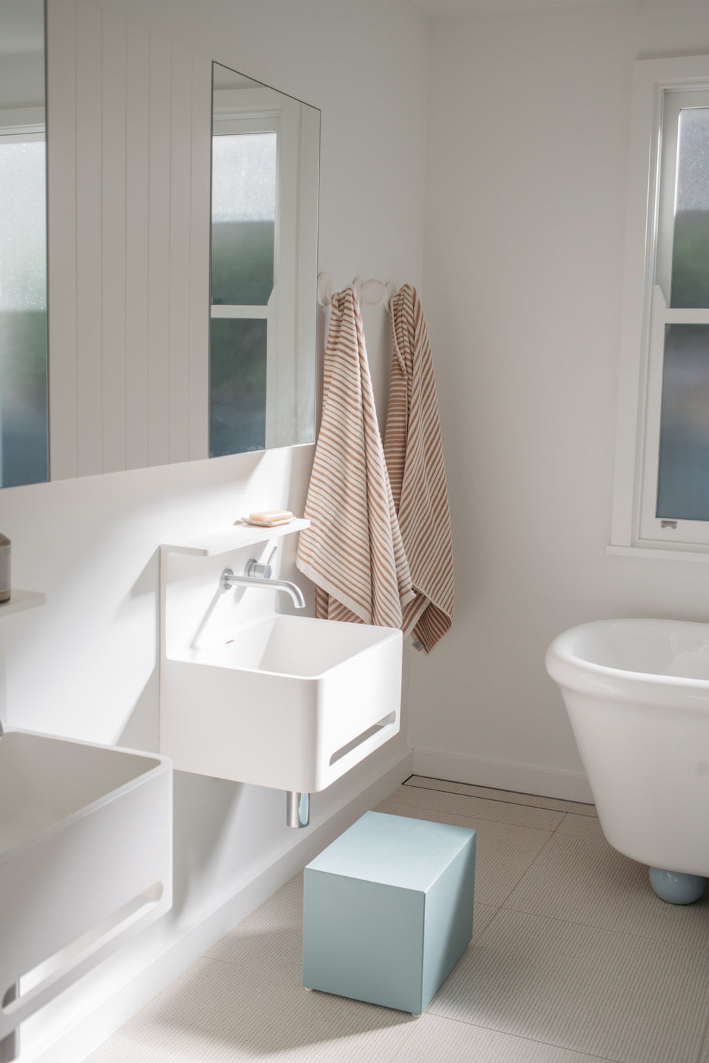 Salento Stripe Duo Bath Sheet Set - Tan