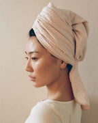 Blush | The Repair Wrap on damp hair, seen from the side