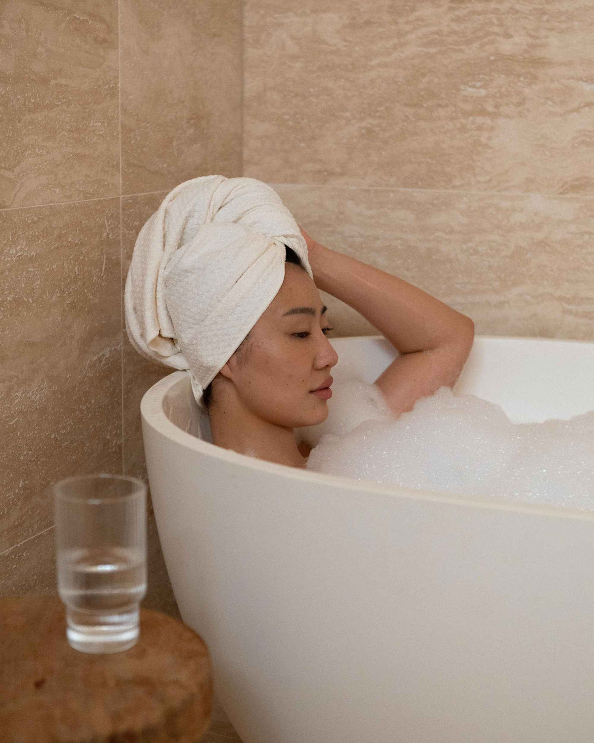 Resting in the bath with The Repair Wrap on